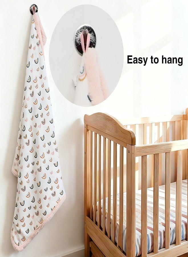 VigorSpring Rainbow Baby Blankets for Girls - 30x40 Inches,Cute Design with Rabbit Faux Fur Backing,Ultra Soft Cozy Fluffy Infant Newborn Toddler Blankets for Stroller Crib - Image 4
